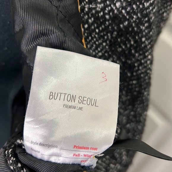 Boyfriend Button Seoul Outerwear Trench Slouch Coat Size Medium Oversized - Picture 14 of 15